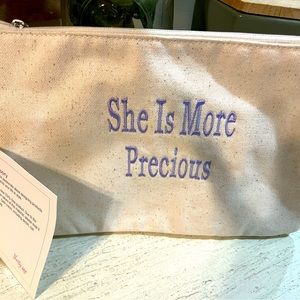 Thirty-One ~ Statement Canvas Zip Pouch with personalization